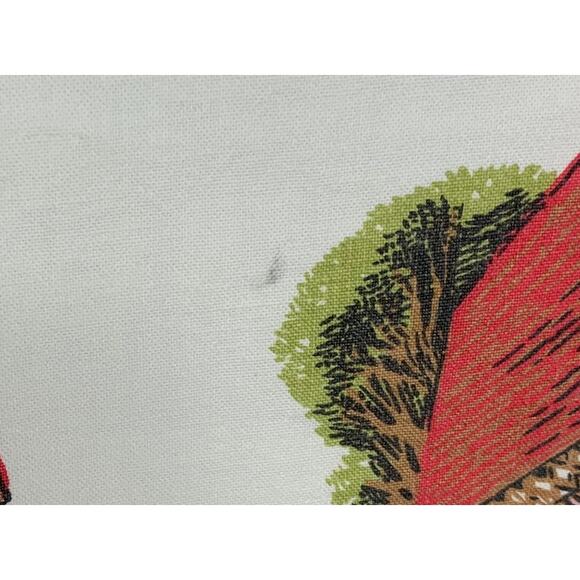 Tablecloth Blue White Embroidered Floral Striped Edge Vintage READ - Picture 13 of 14